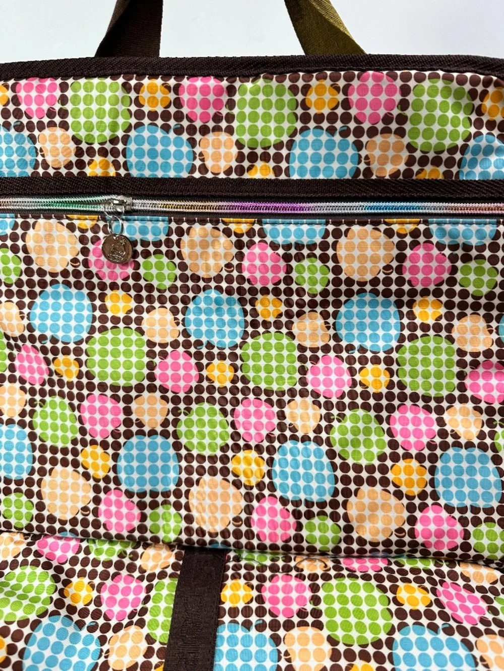 LeSportsac Colorful Crossbody Computer Commuter Bag Lots Of Pockets Zip Close